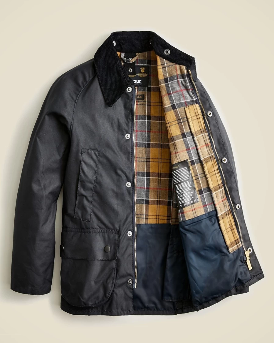 J.Crew Girls' Navy Barbour® Bedale Waxed Jacket for Kids