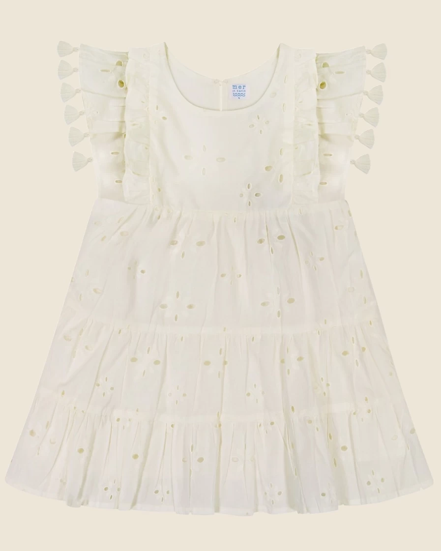 J.Crew Girls' White Mer St. Barth Sophie Tassel Dress