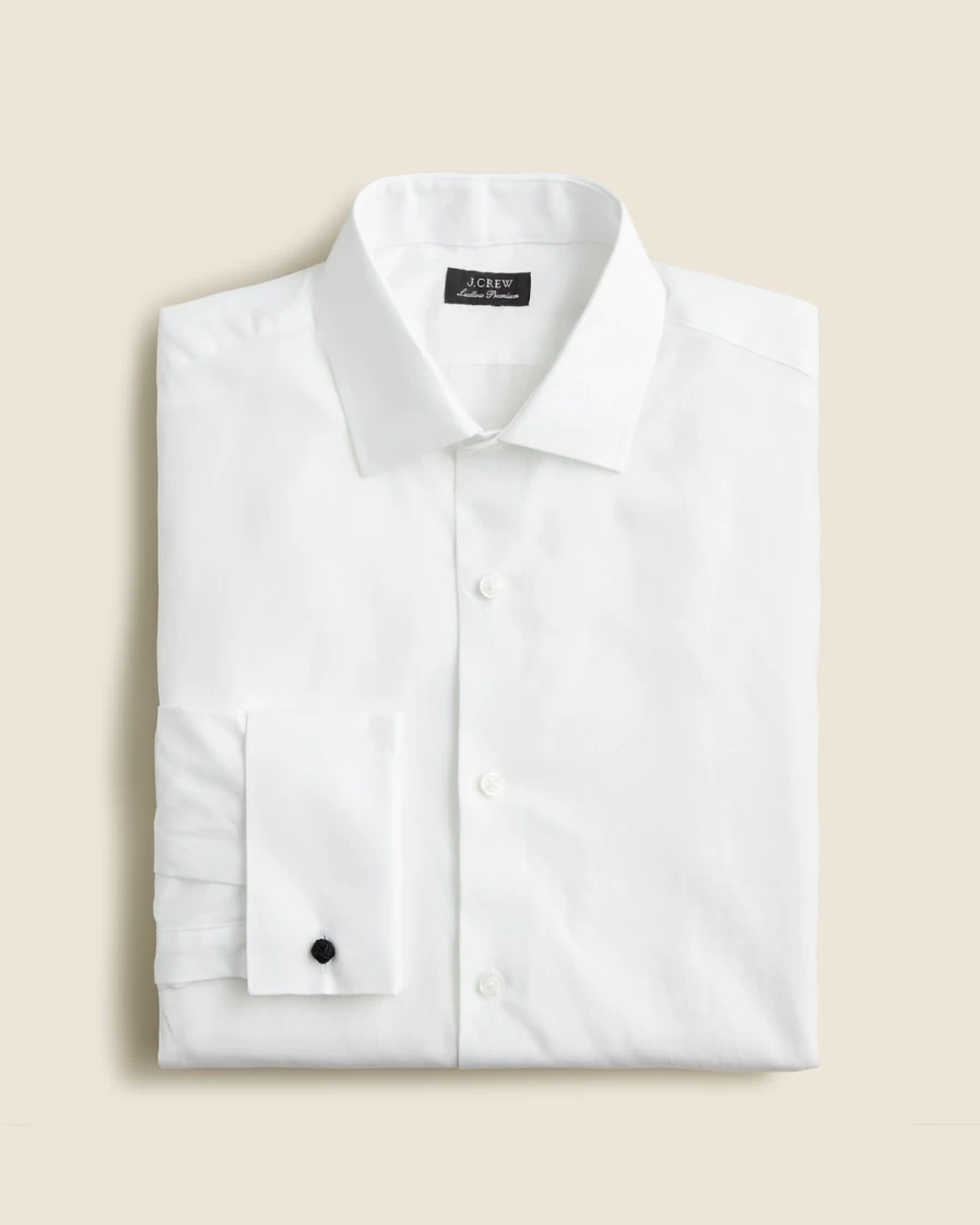 J.Crew Men's Ludlow Premium White Fine Cotton French Cuff Dress Shirt