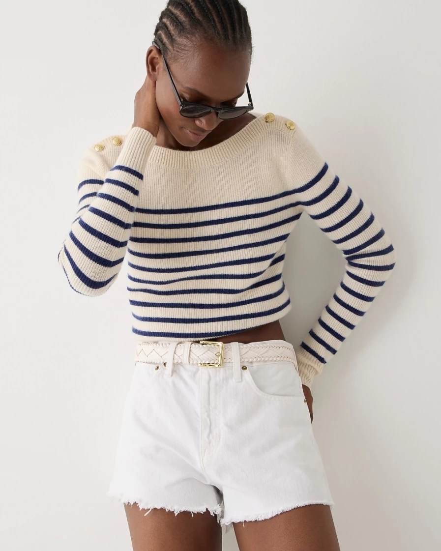 J.Crew Women's Relaxed White Denim Shorts - Comfortable Casual Wear