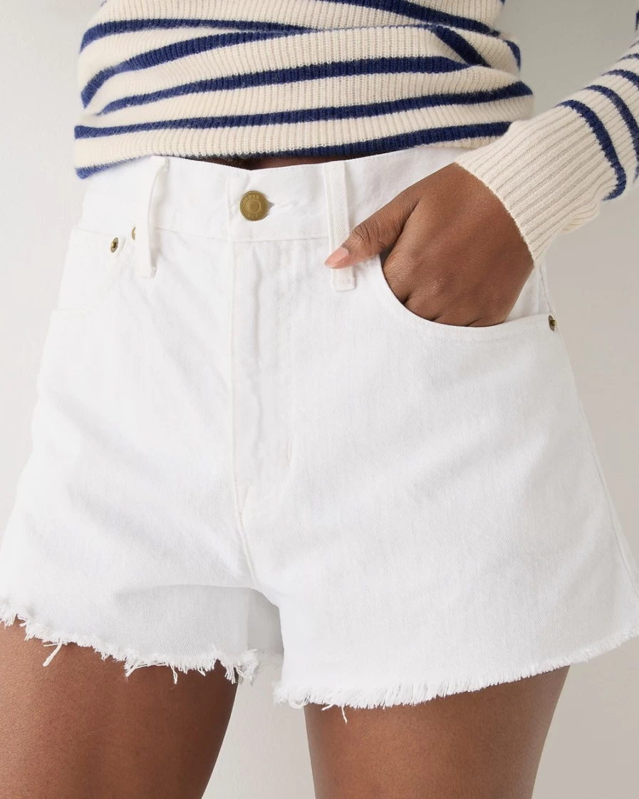 J.Crew Women's Relaxed White Denim Shorts - Comfortable Casual Wear