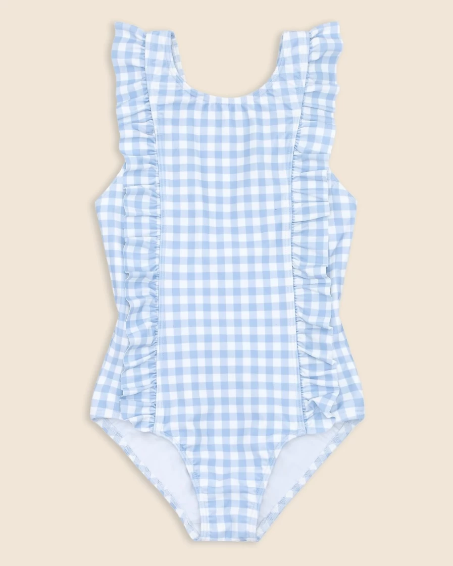 J.Crew Girls' Minnow™ Ruffle One-Piece Swimsuit in Blue Multi