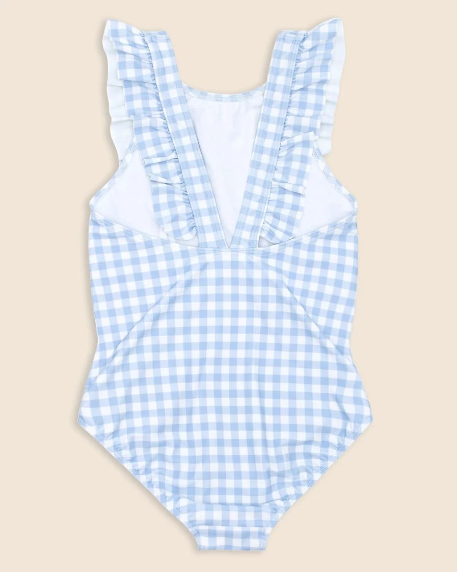 J.Crew Girls' Minnow™ Ruffle One-Piece Swimsuit in Blue Multi