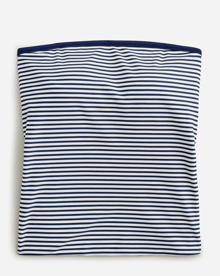 J.Crew Women's Reversible Mediterranean Navy Striped Tube Swim Top