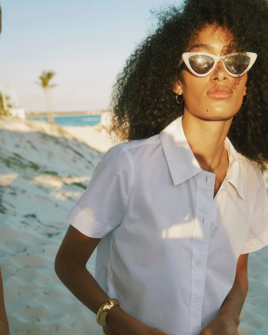 J.Crew Women's White Gamine Shirt in Premium Cotton Poplin