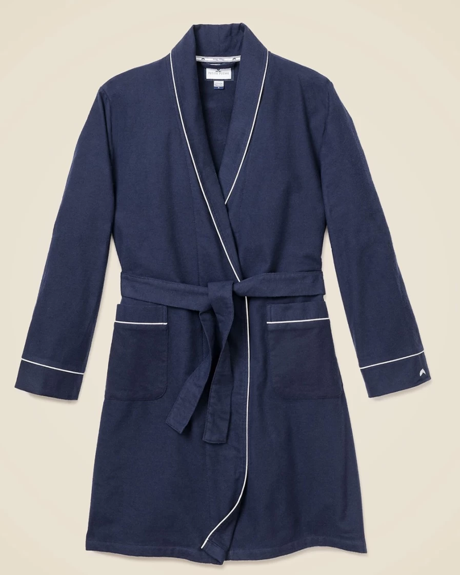 J.Crew Girl's Navy Petite Plume Flannel Robe for Kids