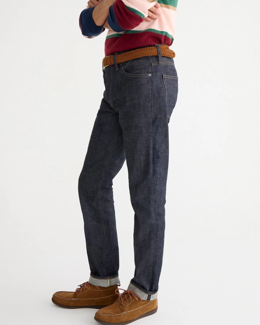 J.Crew Men's 770™ Straight-Fit Stretch Jeans in Raw Indigo Japanese Selvedge Denim