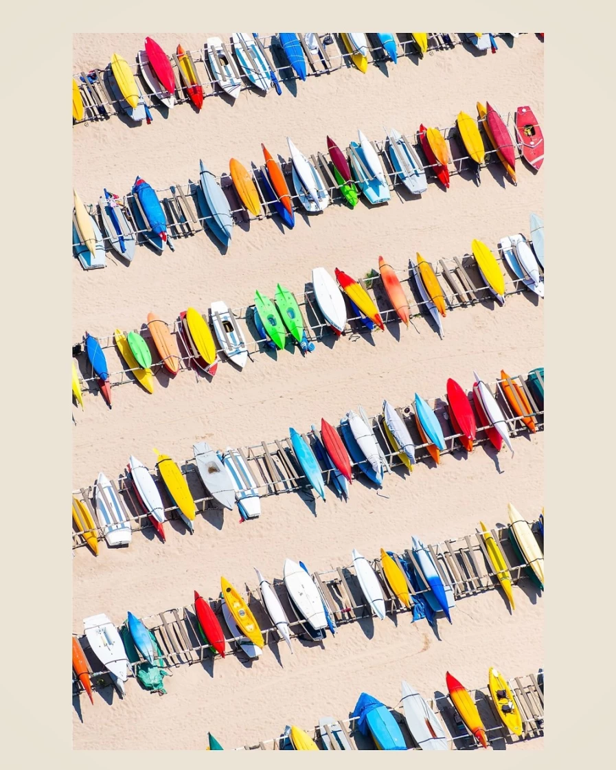 J.Crew Gray Malin Lake Michigan Sailboats Vertical Art Print in Multi-Color, Chicago Wall Decor