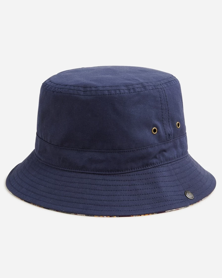 J.Crew Men's Reversible Plaid Bucket Hat in Ashokan Madras Yellow N