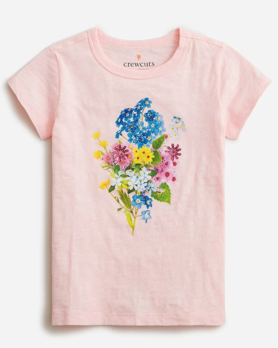 J.Crew Girls' Botanical Bouquet Sequin Graphic Tee