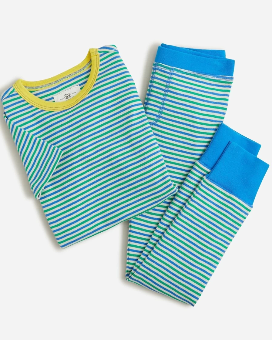 J.Crew Boys' Short-Sleeve Striped Pajama Set - Degree Stripe Horizontal Sleepwear
