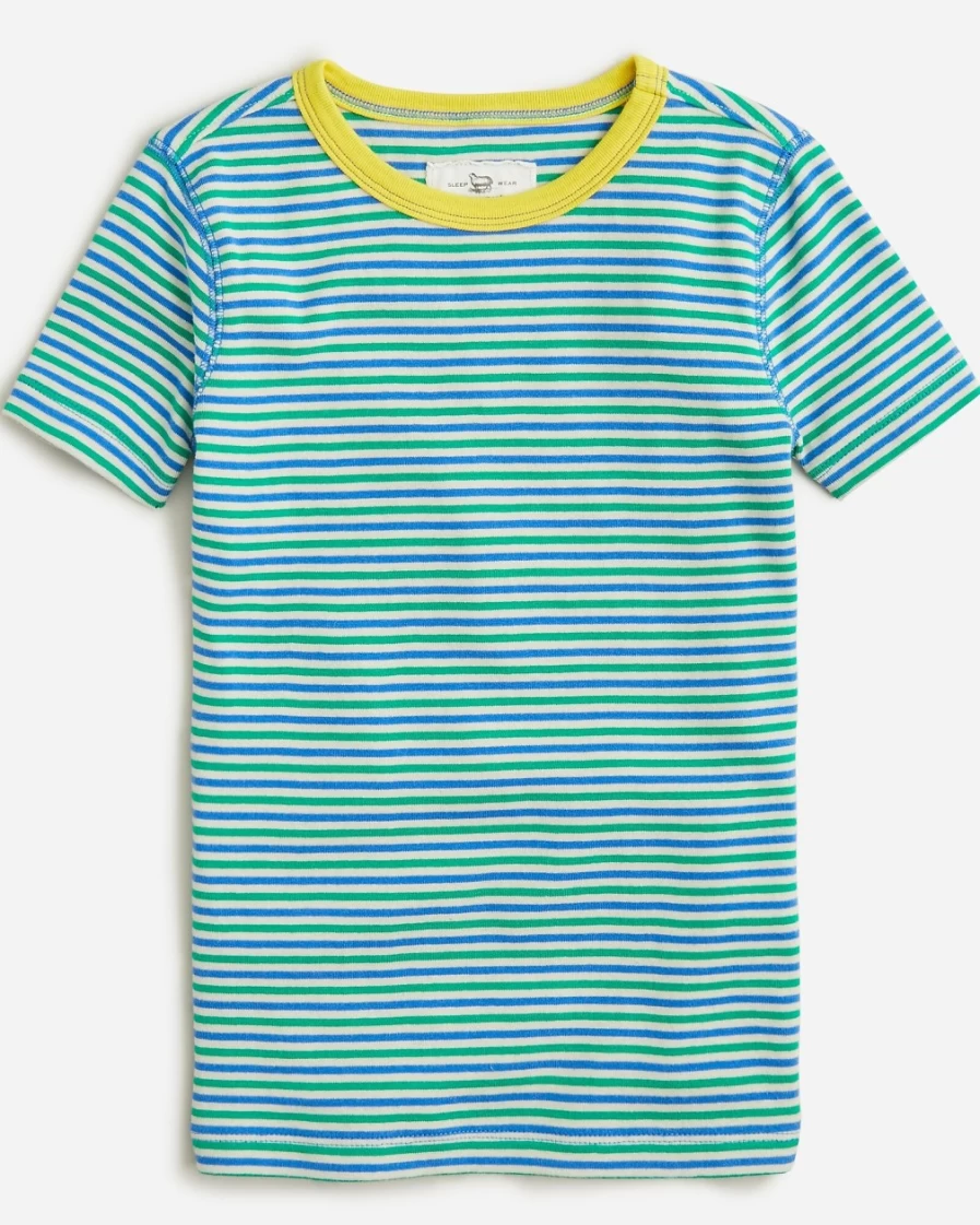 J.Crew Boys' Short-Sleeve Striped Pajama Set - Degree Stripe Horizontal Sleepwear