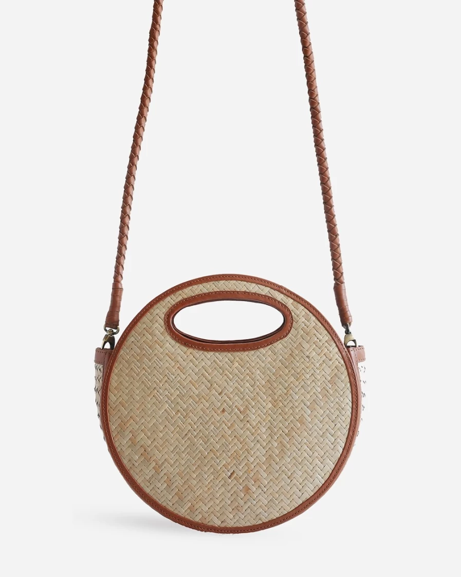 J.Crew Women's Natural Rattan Kora Bag - Bembien® Handwoven Crossbody Purse