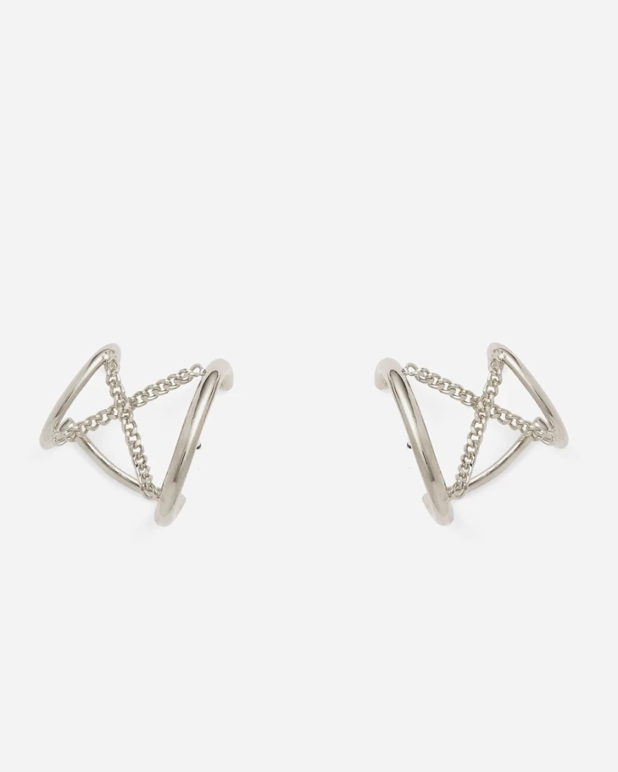 J.Crew Women's Silver Lady Grey X Chain Ear Cuffs for Stylish Edge