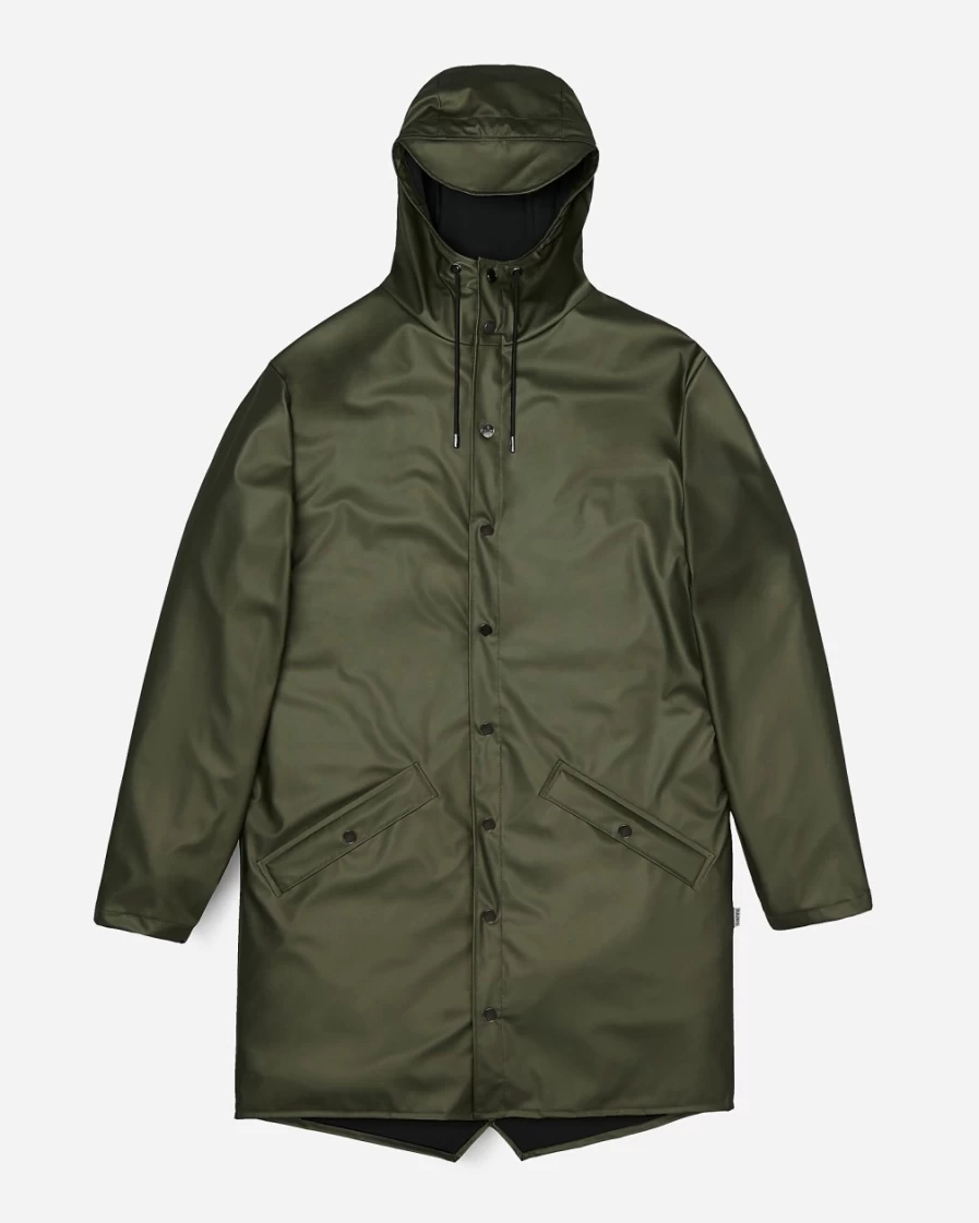 J.Crew Men's Dark Green Waterproof Long Jacket by Rains®