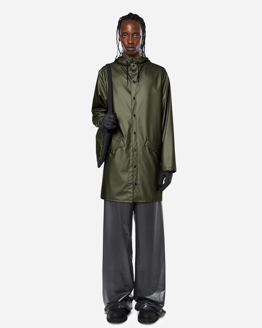 J.Crew Men's Dark Green Waterproof Long Jacket by Rains®