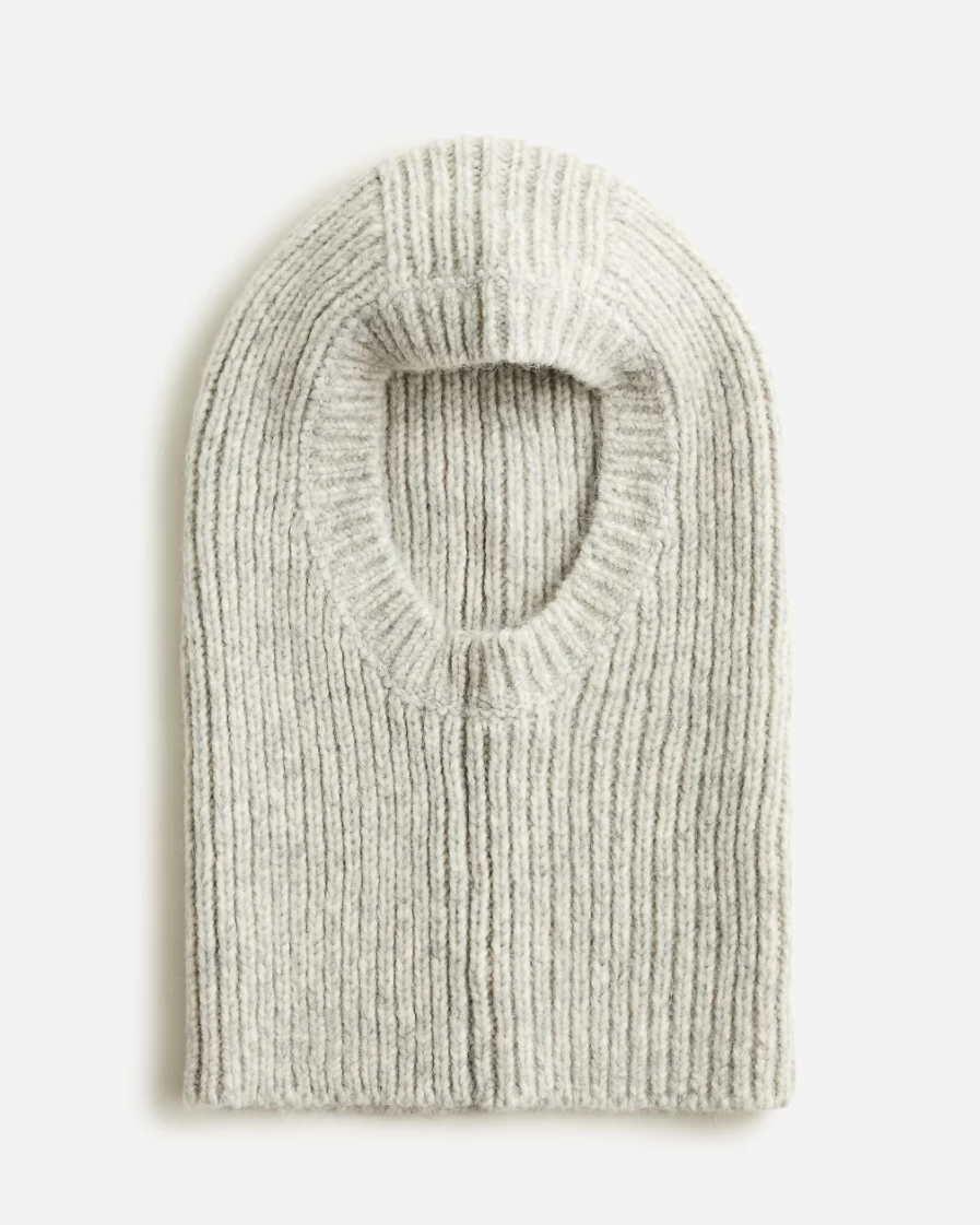 J.Crew Women's Chunky-Knit Balaclava in Hthr Dusk - Winter Warm Knitted Face Mask