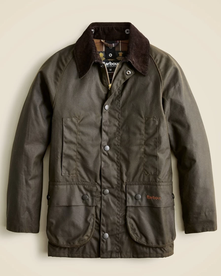 J.Crew Girls' Olive Barbour® Beaufort® Waxed Jacket for Kids