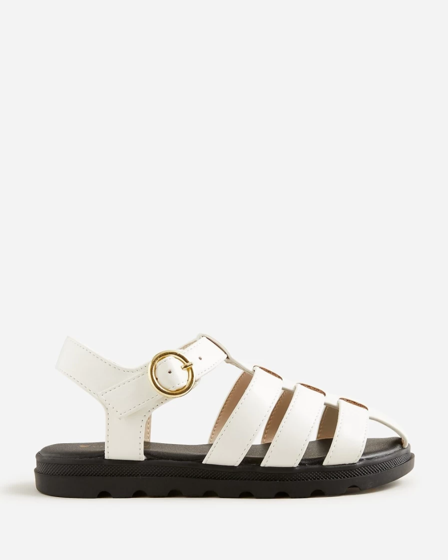 J.Crew Girls' Ivory Fisherman Lug-Sole Sandals for Toddlers and Kids