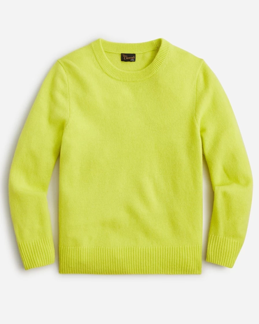 J.Crew Boys' Lemon Sorbet Cashmere Crewneck Sweater for Kids