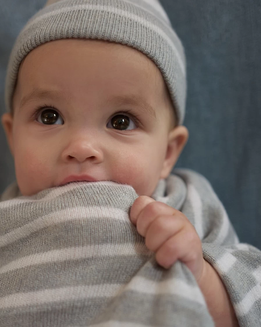 J.Crew Baby Cashmere One-Piece in Heather Grey Snow Stripe - Limited Edition