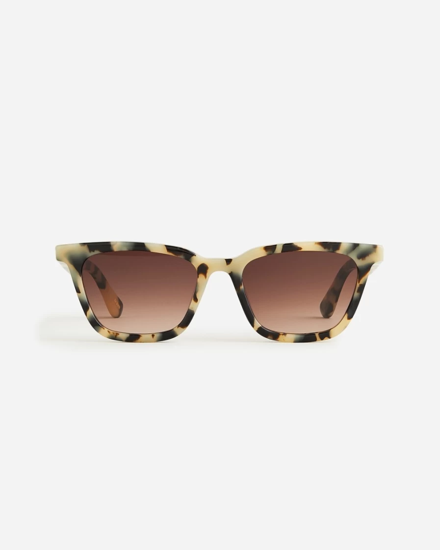 J.Crew Women's Ivory Tort Oversized Angular Sunglasses – Bold Retro Style