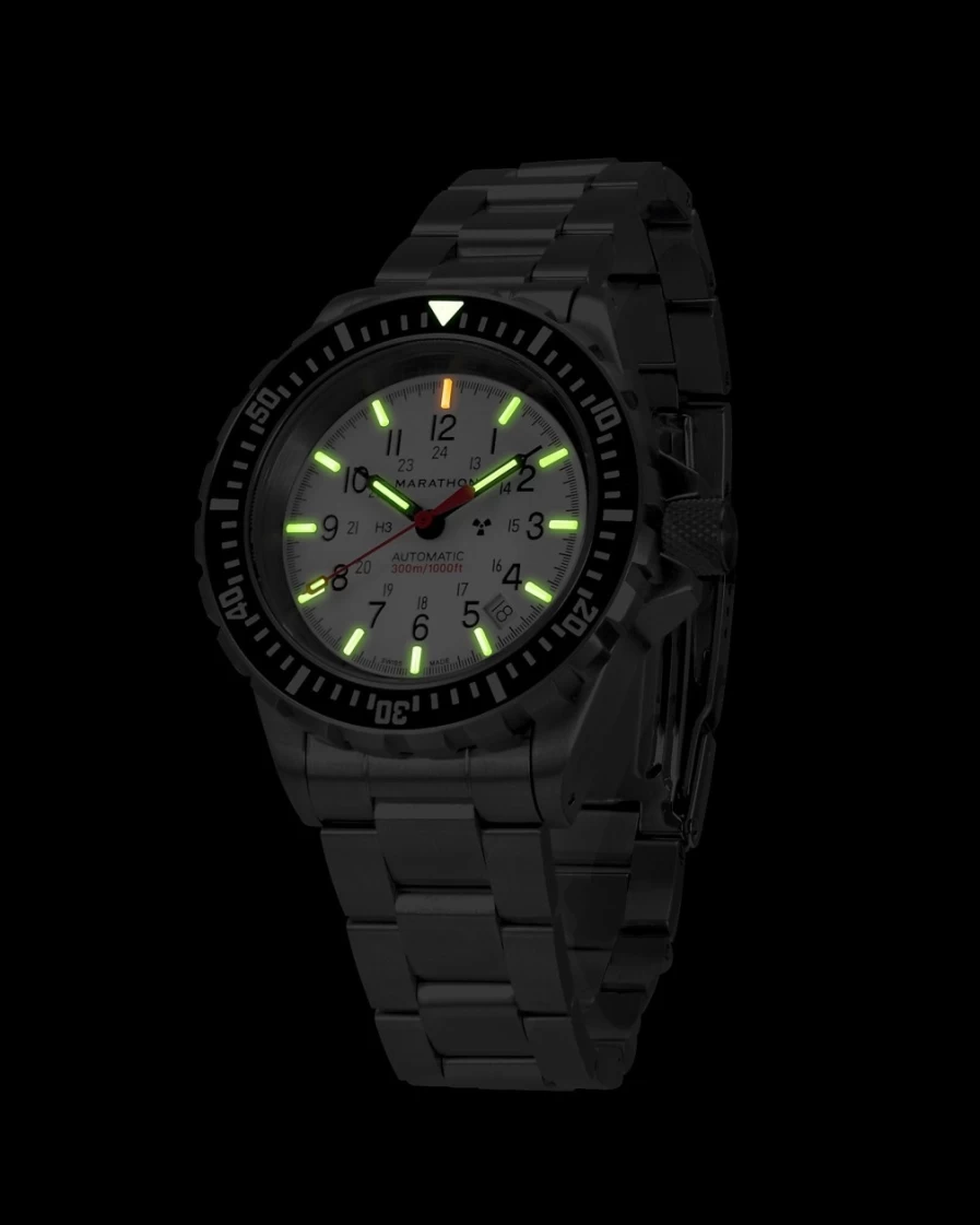 J.Crew Men's Large Diver's Automatic Watch - Marathon GSAR in White Multi
