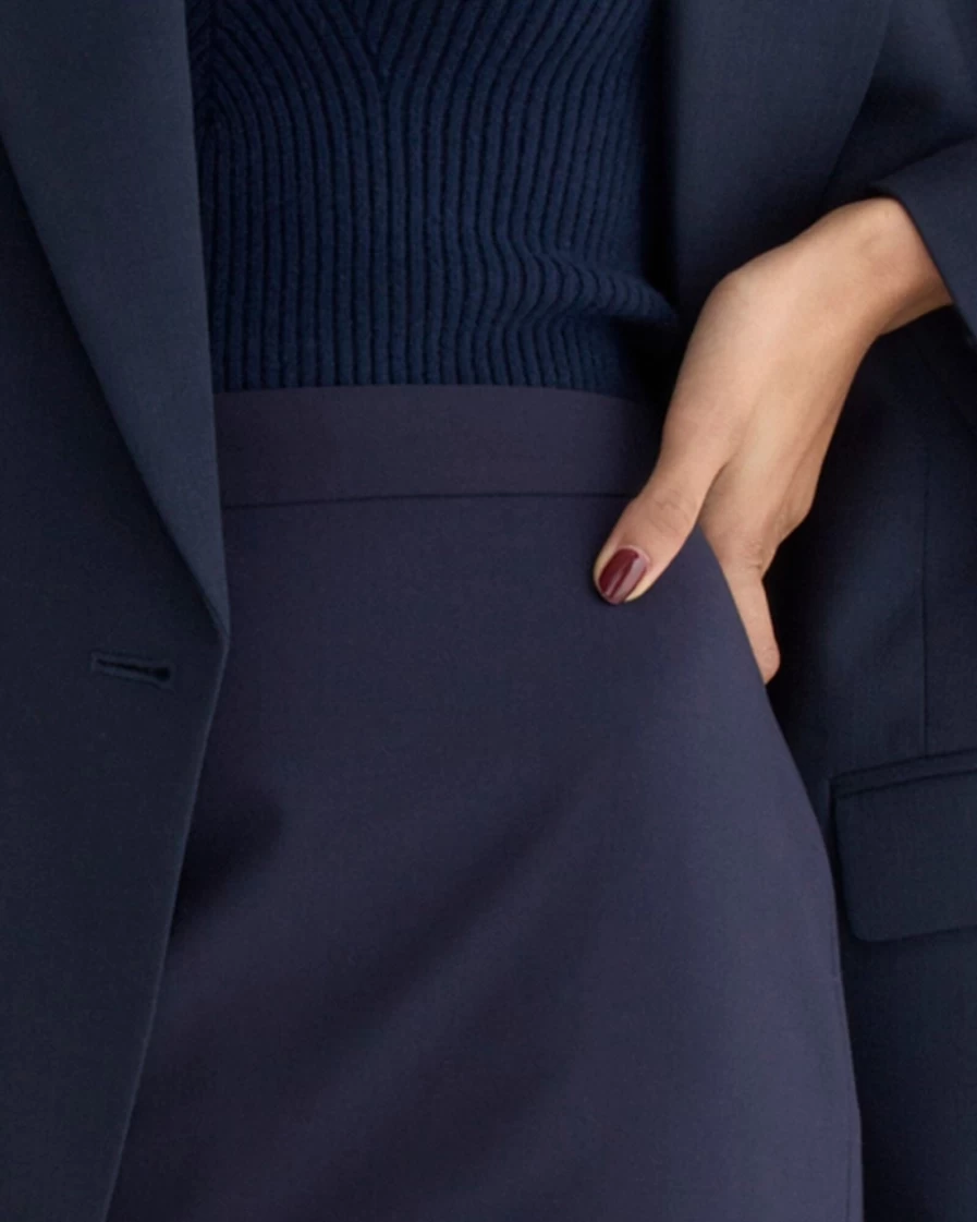 J.Crew Women's Navy Italian Stretch Wool No. 2 Pencil Skirt
