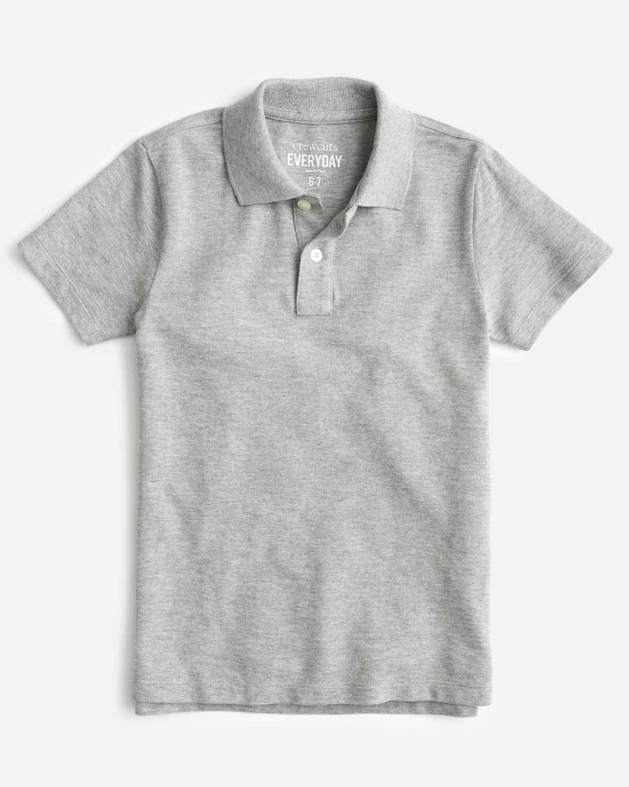J.Crew Boys' Heather Grey Piqué Polo Shirt for Kids