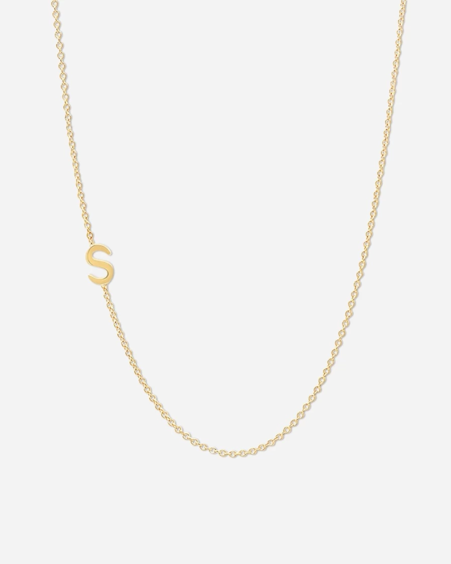 J.Crew Women's Asymmetrical Fine Initial Necklace - Letter S