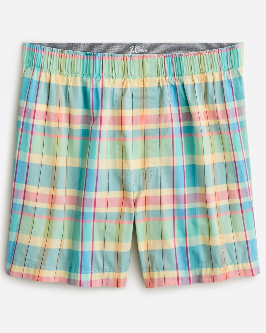 J.Crew Men's Harold Plaid Pale Yellow Patterned Boxers