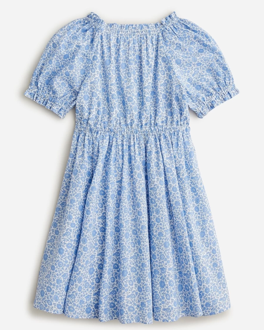 J.Crew Girls' Blue Puff-Sleeve Liberty® Floral Dress