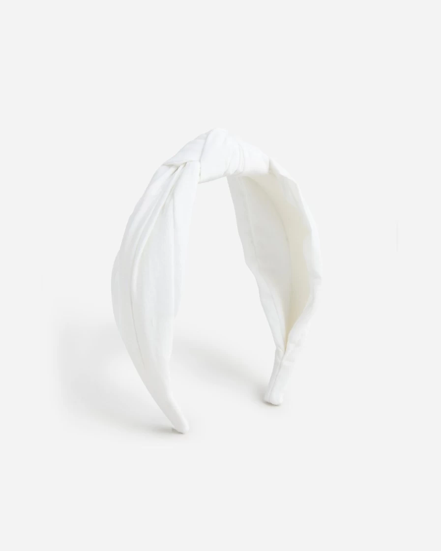 J.Crew Women's White Denim Knot Headband for Stylish Everyday Wear