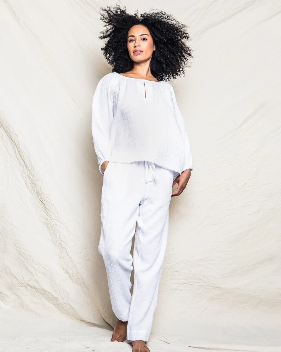 J.Crew Women's White Gauze Willow Top - Petite Plume™ Style