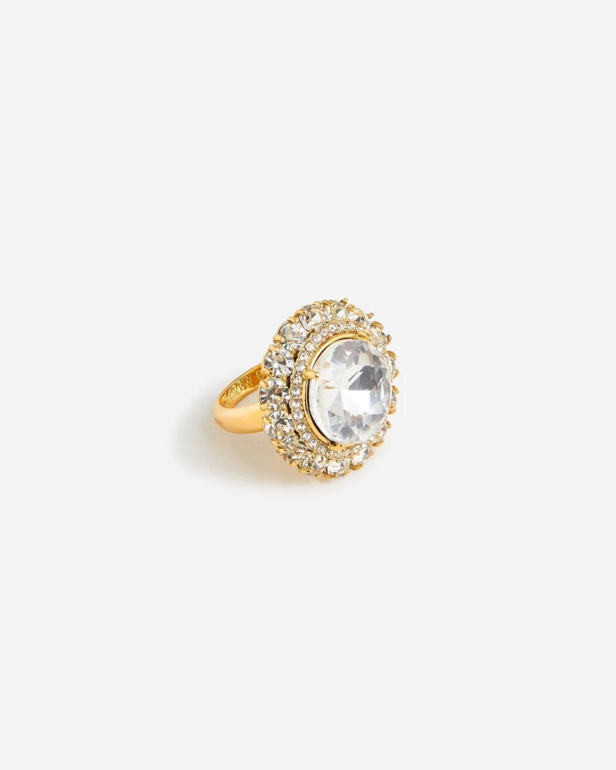 J.Crew Women's Crystal Pavé Cocktail Ring - Elegant Sparkling Jewelry