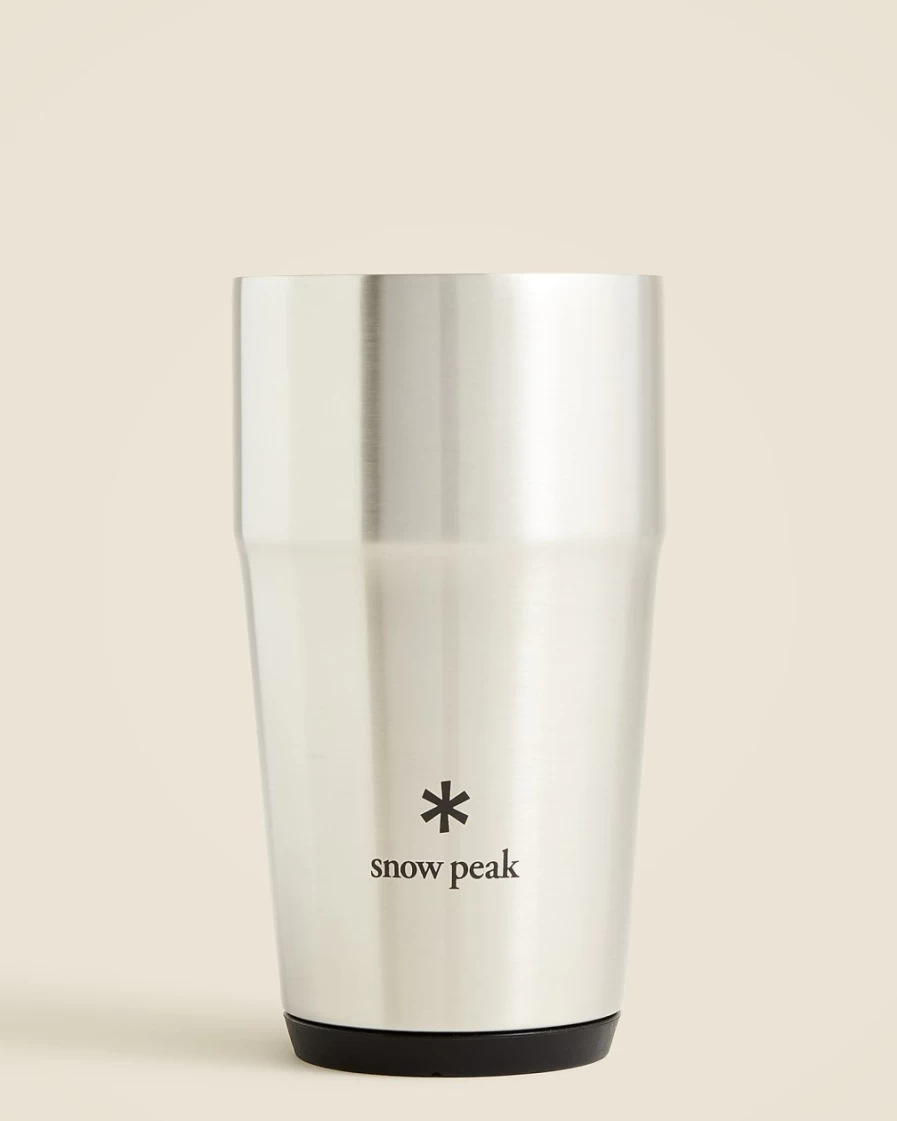 J.Crew Men's Silver Shimo Tumbler by Snow Peak - Insulated Stainless Steel Travel Mug