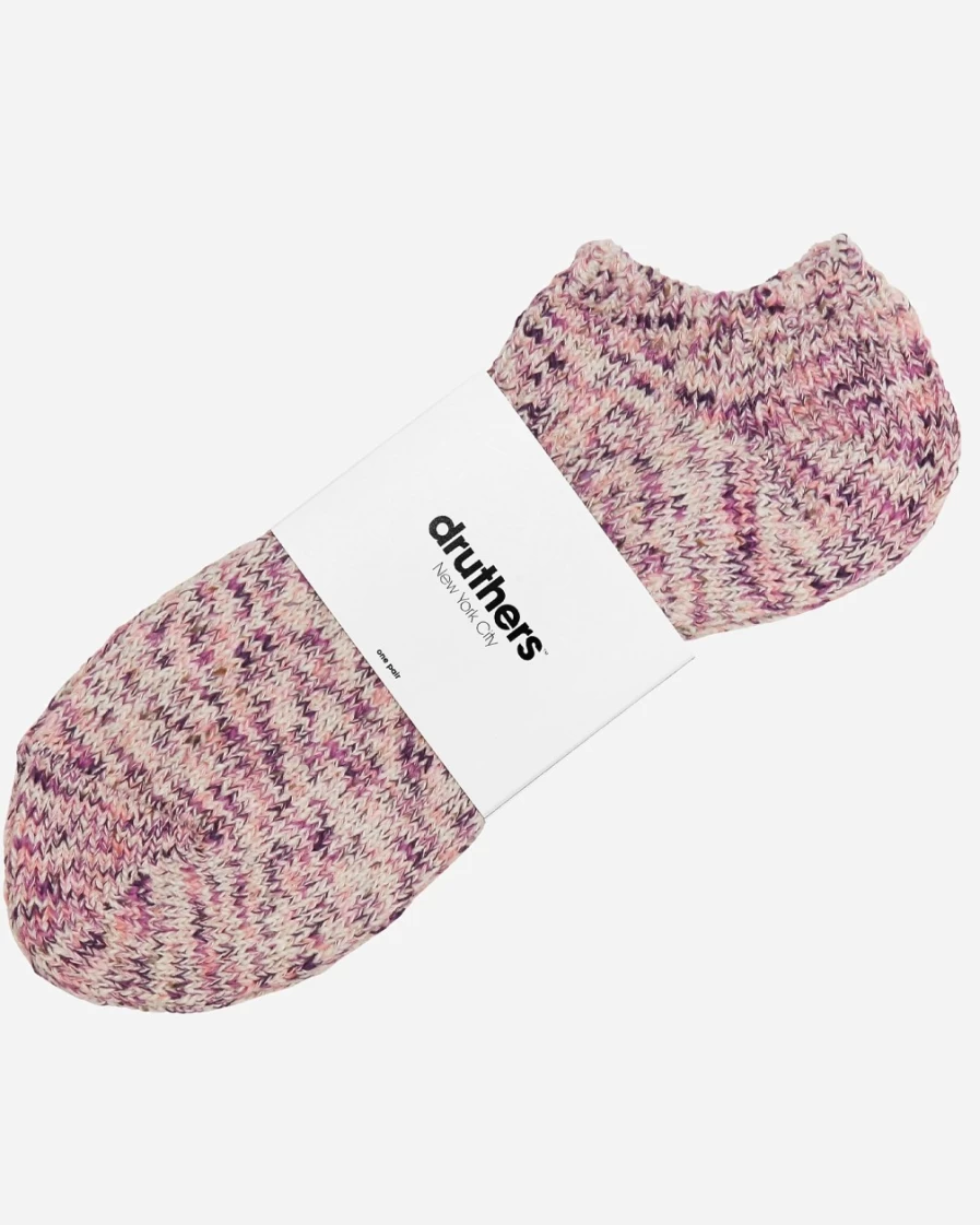 J.Crew Men's Purple Multi Melange Ankle Socks - Druthers™ Comfort Fit Casual Wear