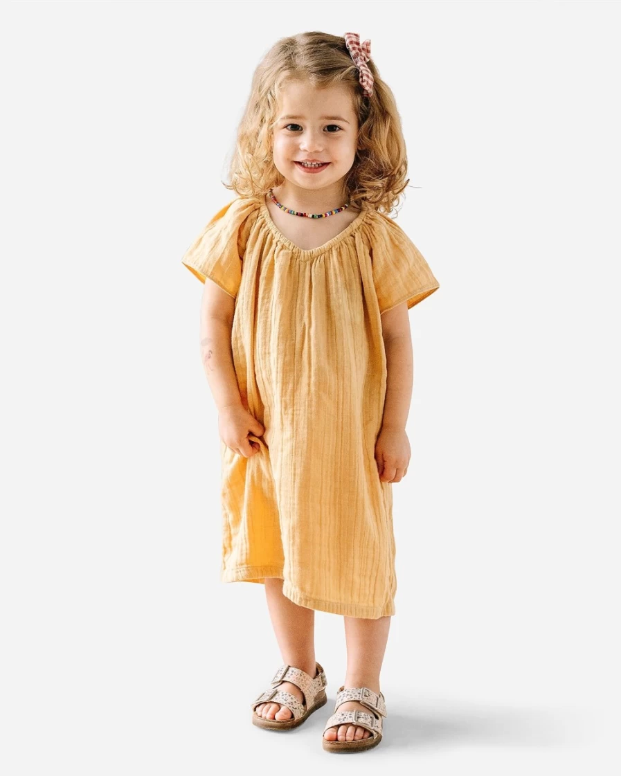 J.Crew La Paloma™ Girls' Mae House Dress in Pale Chamois | Casual Comfort Dress for Girls