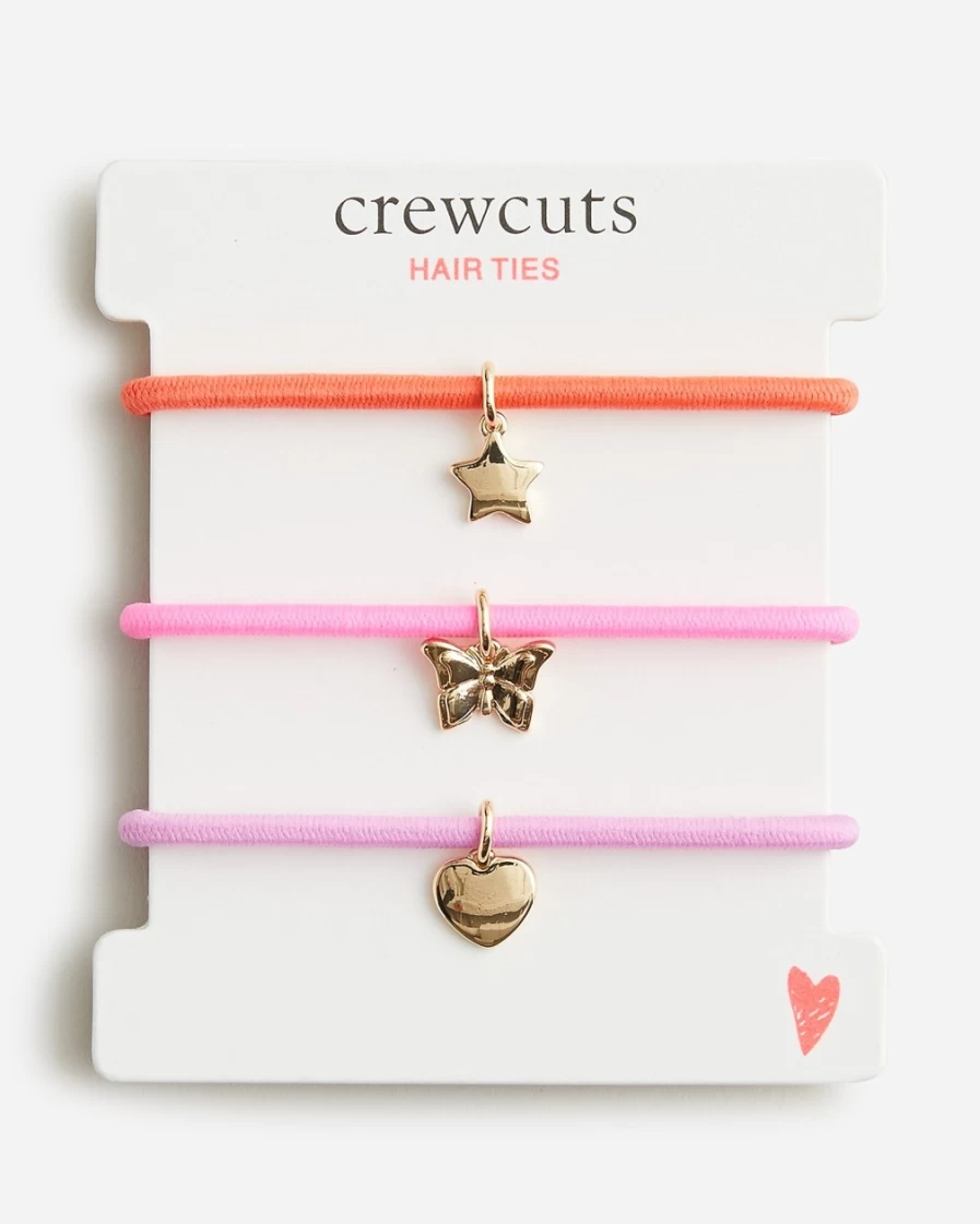 J.Crew Girls' Neon Rose Charm Hairband Set - 3-Pack Hair Accessories for Kids