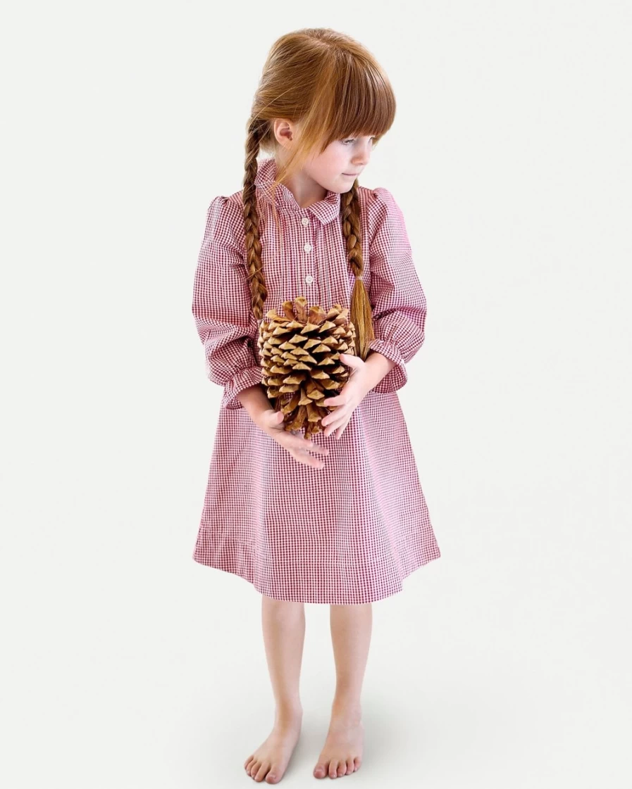 J.Crew Girl's Red Multi Gingham Victoria Nightgown | Petite Plume™ Sleepwear