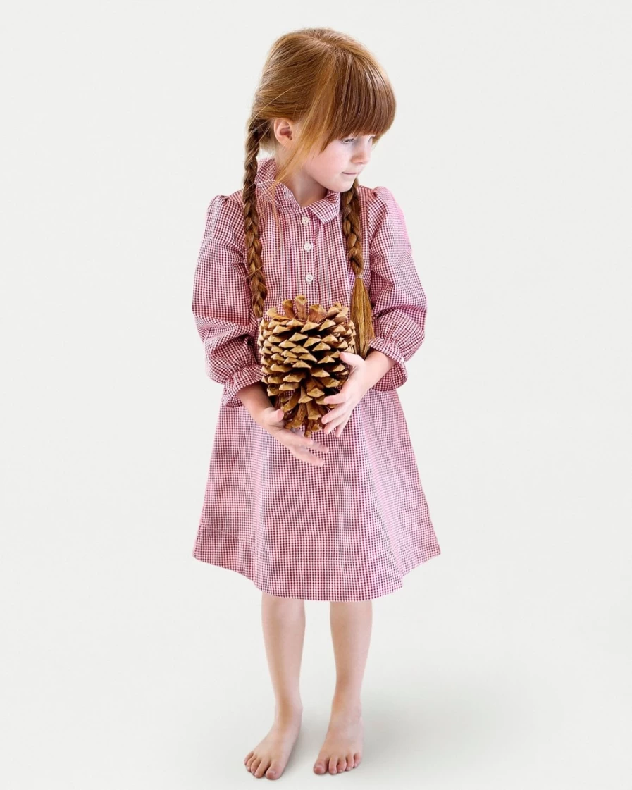 J.Crew Girl's Red Multi Gingham Victoria Nightgown | Petite Plume™ Sleepwear