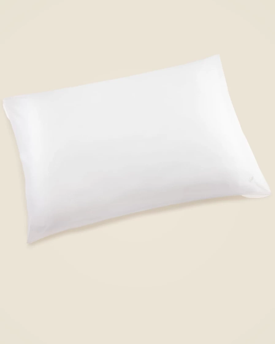 J.Crew Women's White Petite Plume™ Silk Pillowcase for Hair & Skin Care