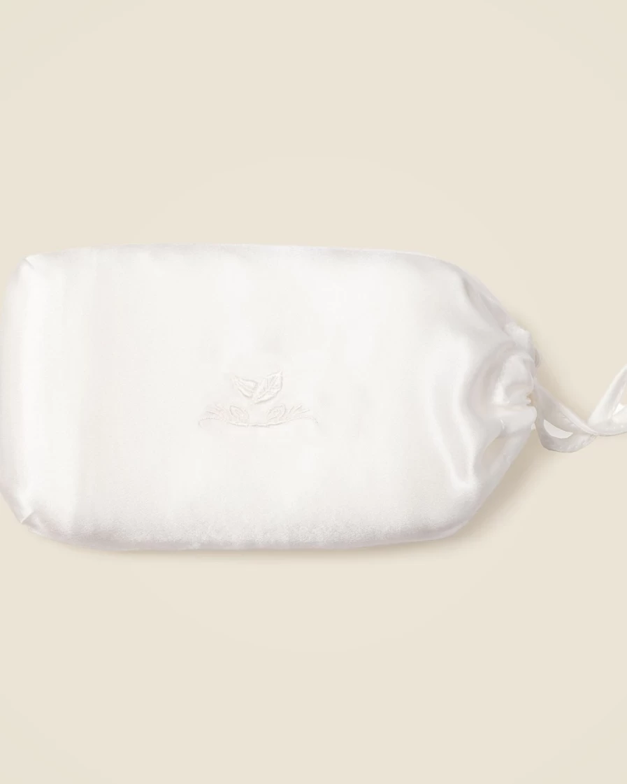 J.Crew Women's White Petite Plume™ Silk Pillowcase for Hair & Skin Care