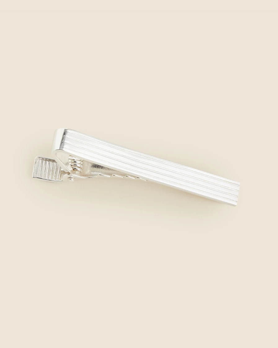 J.Crew Men's Sterling Silver Spring-Loaded Tie Bar for Formal Attire