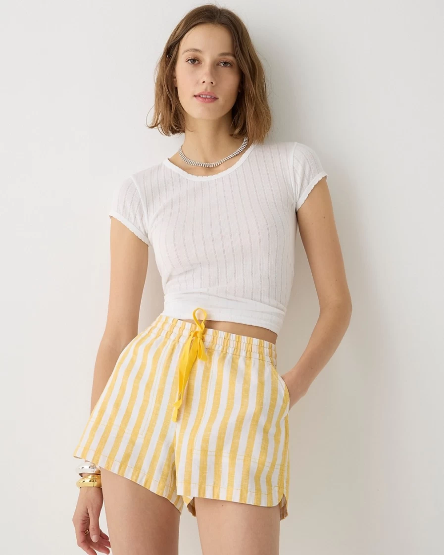 J.Crew Women's Marigold Instripe Seaside Shorts