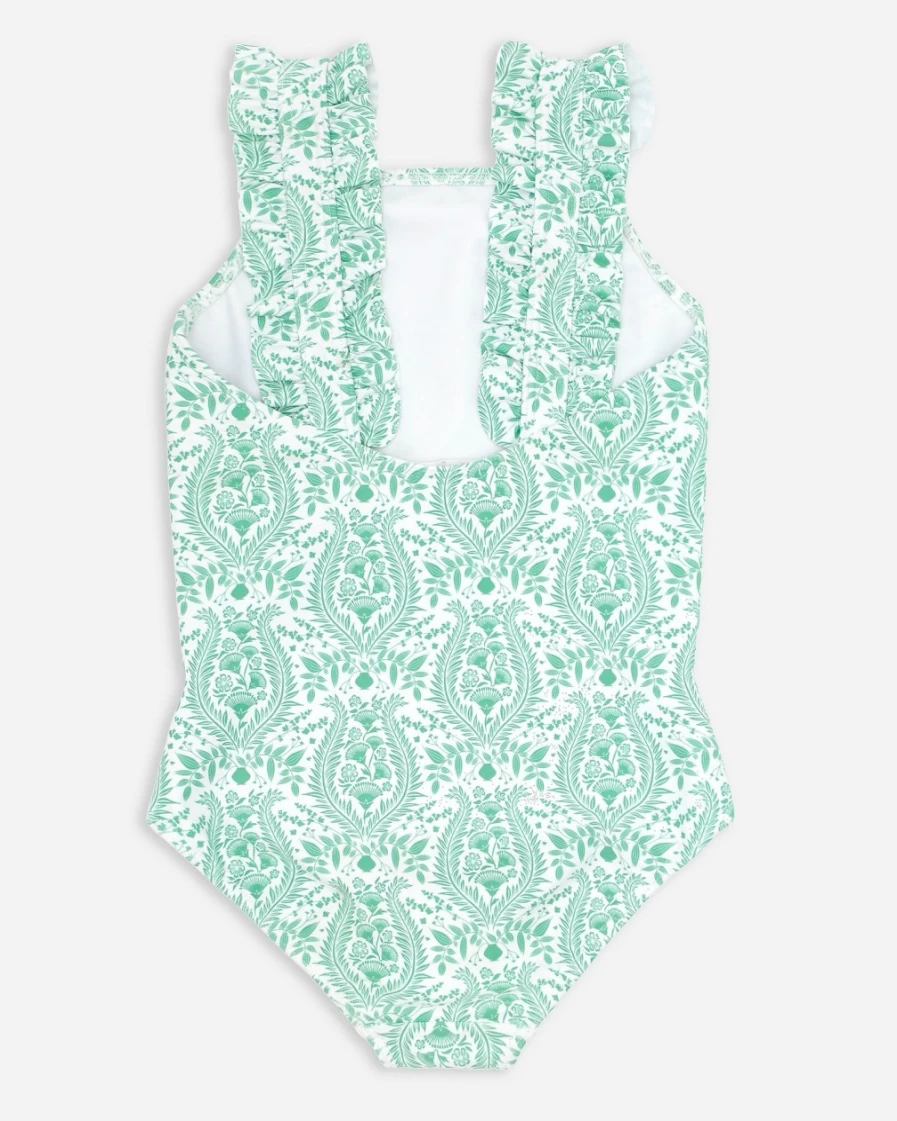 J.Crew Girls' Green Minnow™ Ruffle-Strap One-Piece Swimsuit