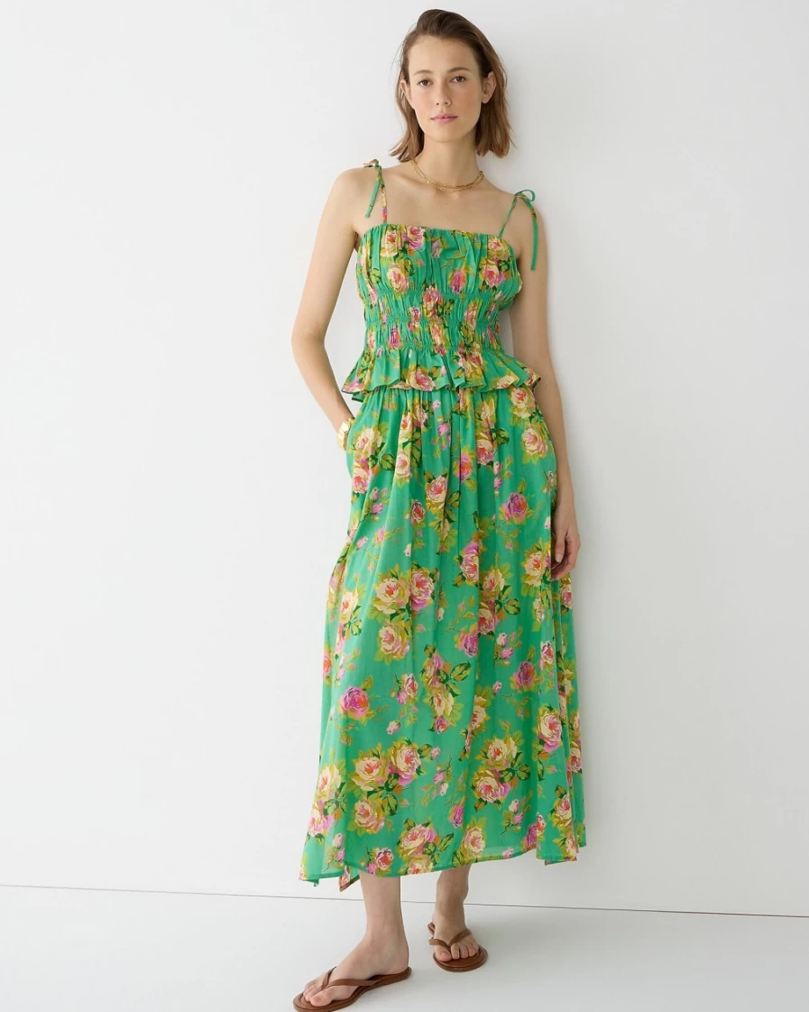 J.Crew Women's Classic Green Tie-Front Voile Camisole - Rose Garden Style