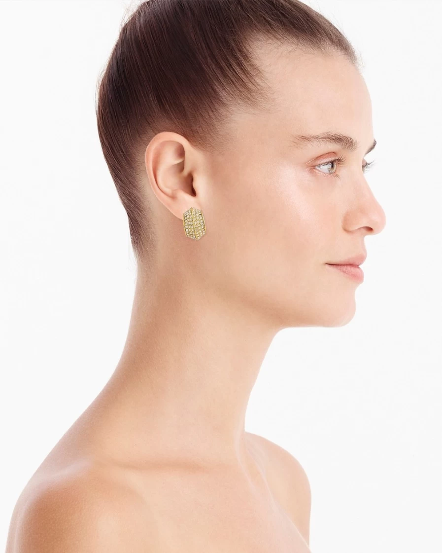 J.Crew Women's Crystal Angular Stud Earrings with Pavé Setting for Everyday Elegance