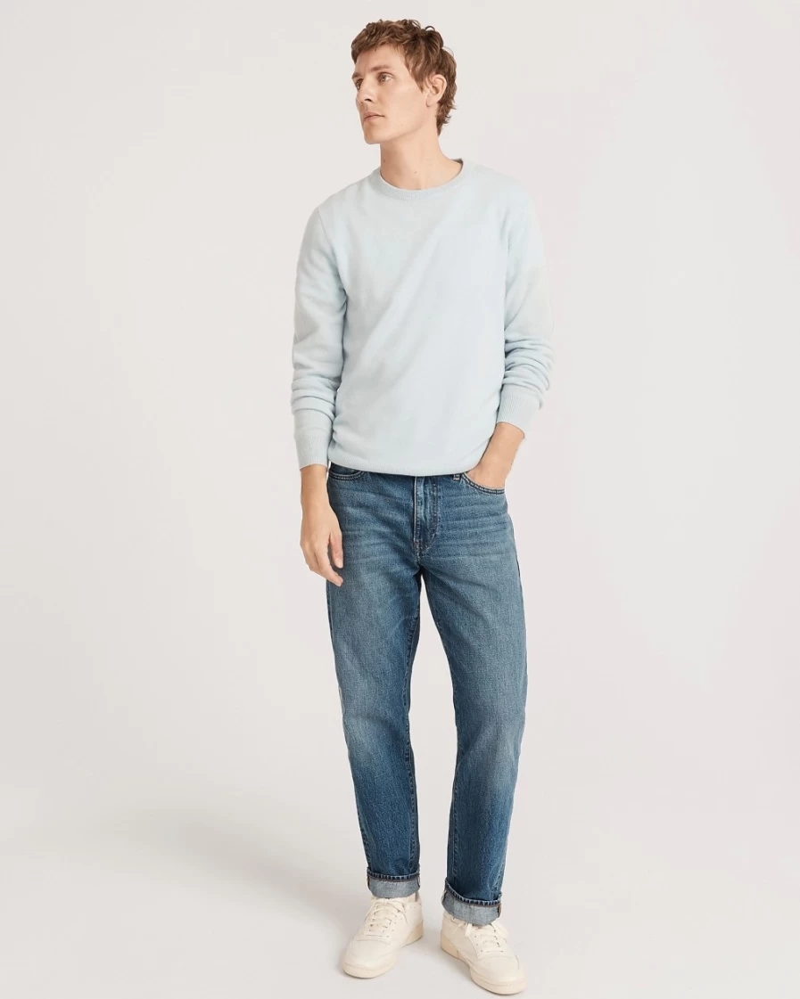 J.Crew Men's Classic Relaxed-Fit Jeans in Two-Year Wash - Comfortable Denim Pants