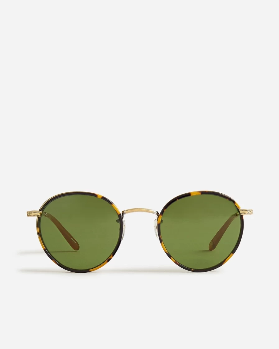 J.Crew Men's Tortoise Wilson Round Sunglasses by Garrett Leight